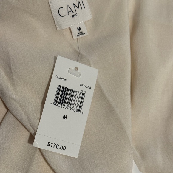 NWT CAMI NYC Cara Silk Cami Nude Flutter Strap Silk Top Medium - Picture 5 of 12